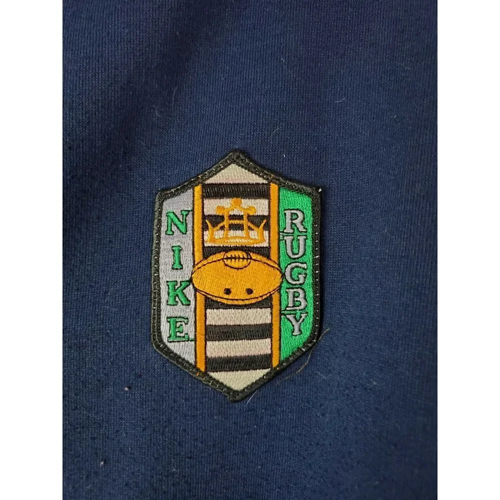 VTG Nike Rugby Union 1987 Snap Button‎ Varsity Bomber Jacket Blue XL LS HN
